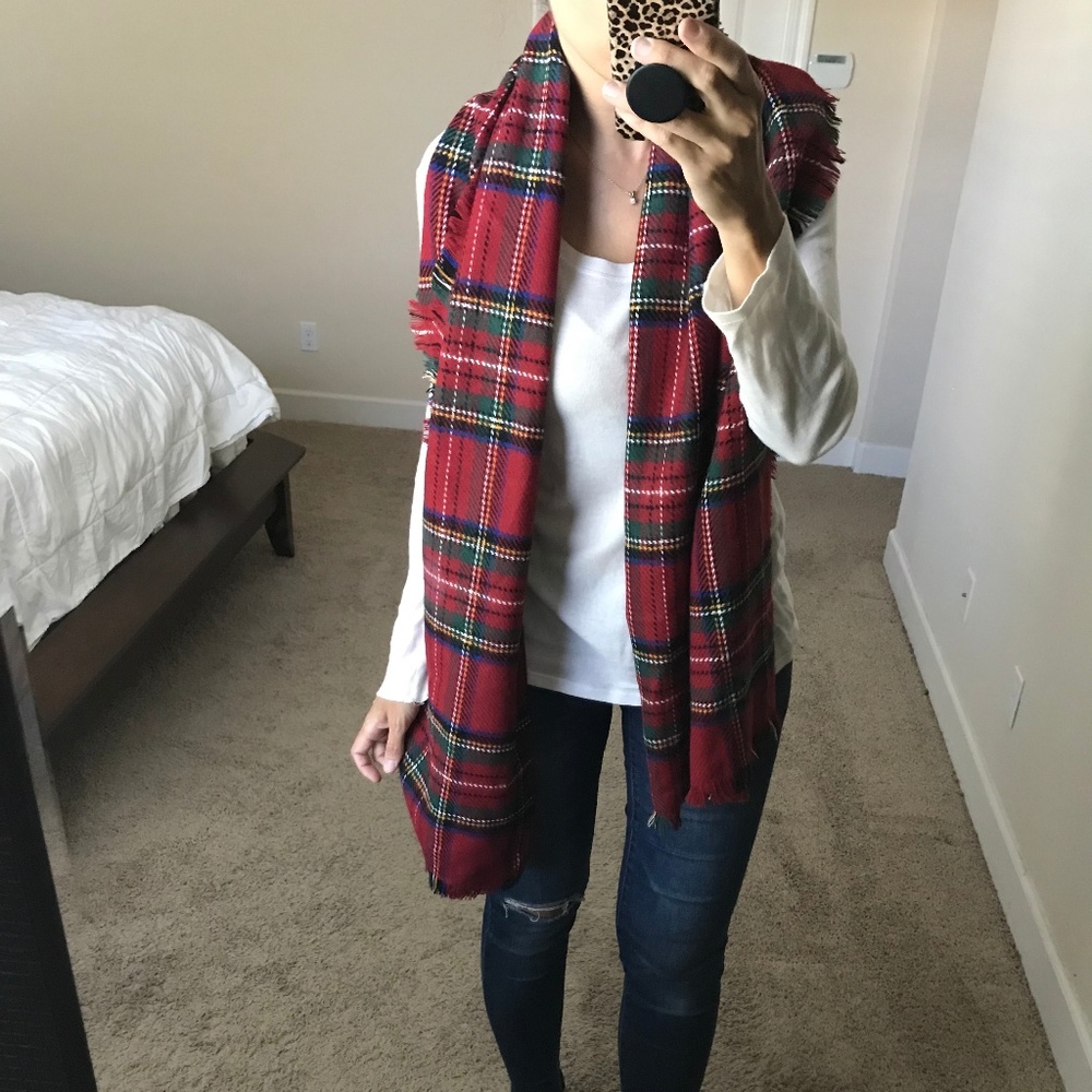 Target red plaid scarf